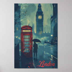 London England UK Vintage Famous Travel Place Poster