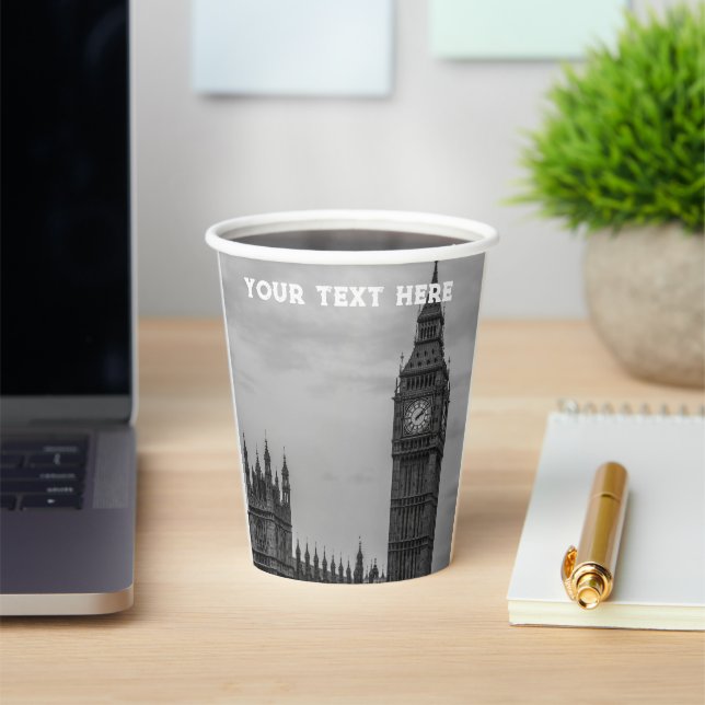 London England United Kingdom Big Ben UK Paper Cup (Insitu)