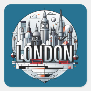 London England United Kingdom Square Sticker