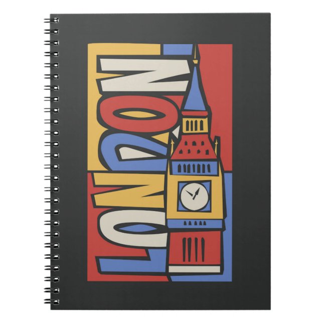 London, England | Vibrant Handrawn Design Notebook (Front)