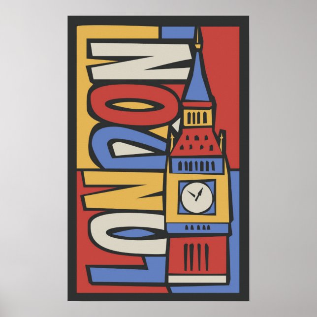 London, England | Vibrant Handrawn Design Poster (Front)