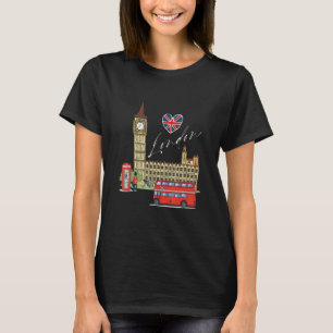 London England Vintage Retro Souvenir Travel Love T-Shirt
