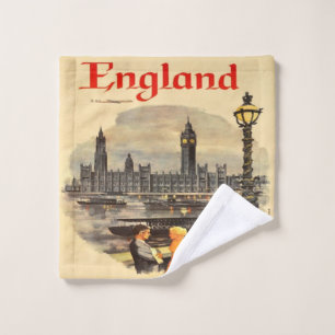 London England Vintage Style Big Ben  Wash Cloth