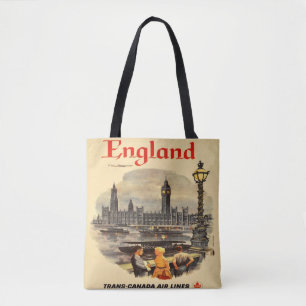 London England Vintage Style Tote Bag Big Ben