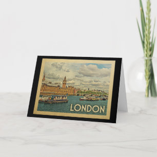 London England Vintage Travel Card