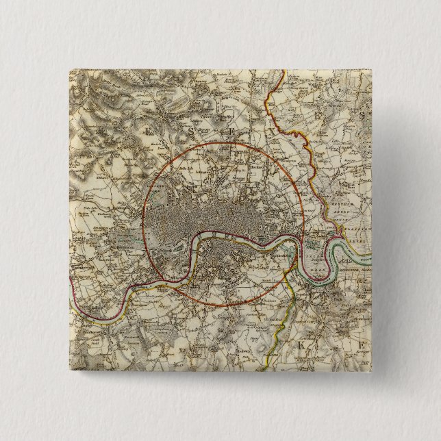 London environments 2 inch square button (Front)