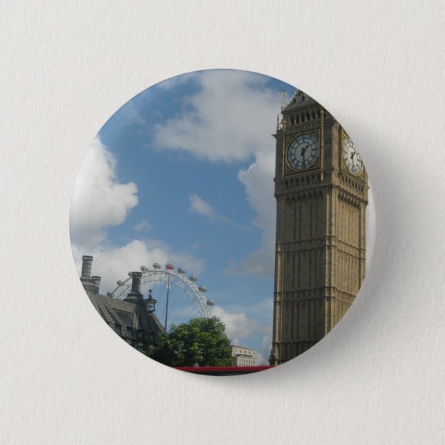 London Eye & Big Ben 2 Inch Round Button (Front)