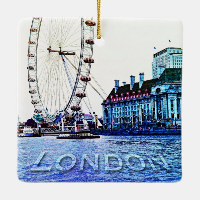 London Eye Ceramic Ornament (Back)