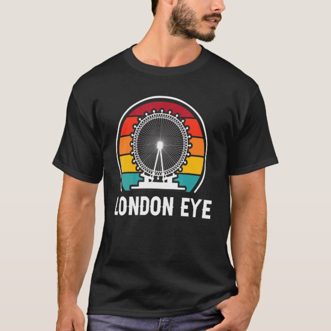 London Eye Sightseeing Thames In England River T-Shirt (Front)