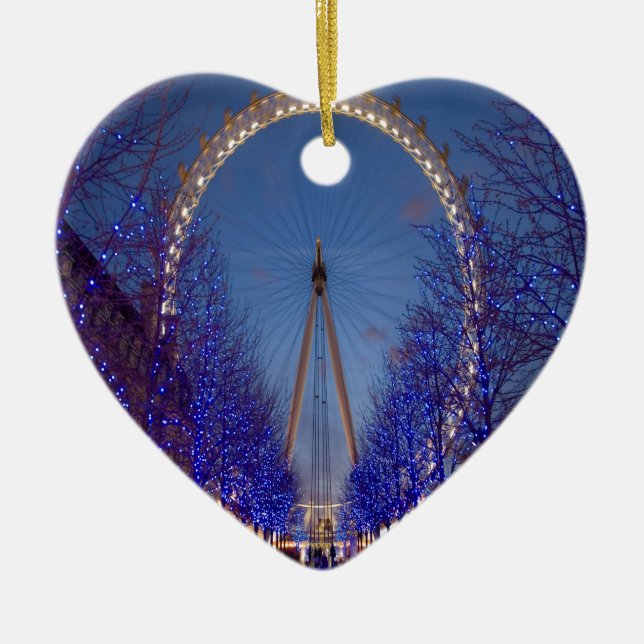 London Eye Twilight Ceramic Ornament (Front)