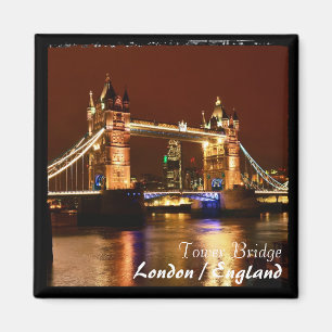 London - Famous, Tower Bridge at Night (Magnet) Magnet