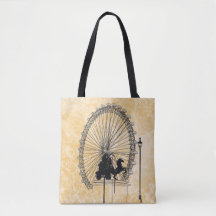 London Ferris Wheel Ink Sketch Neutral Abstract