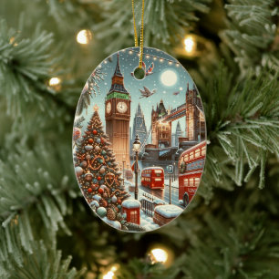 London Festive Splendour Christmas Big Ben Ceramic Ornament