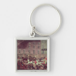 London Fire Engines, engraved by R.G. Reeve Keychain