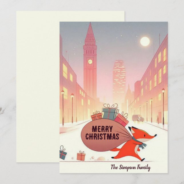 London fox holiday card (Front/Back)
