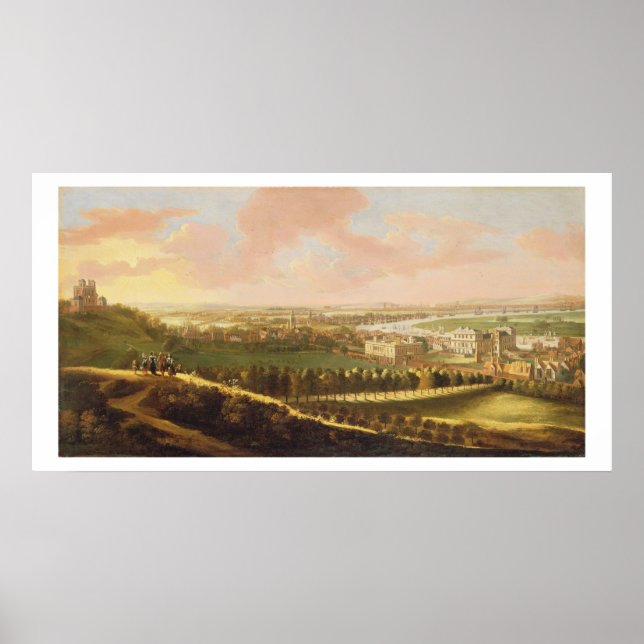 London from Greenwich Hill, c.1680 (oil on canvas) Poster (Front)