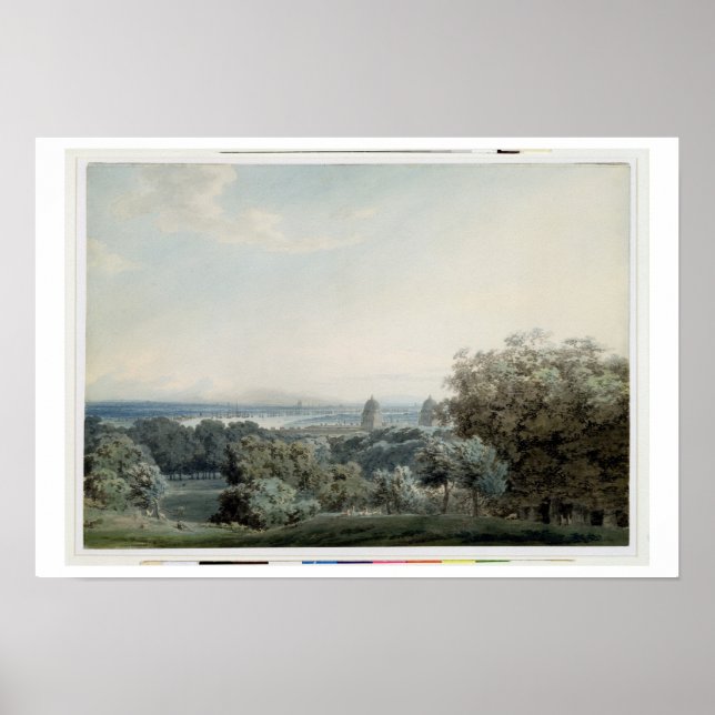 London from Greenwich Hill, c.1791 (w/c, black ink Poster (Front)