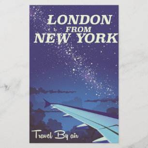 London From New York Vintage flight poster Stationery