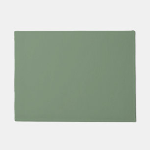 London Frost Muted Green Solid Colour Print, Earth Doormat