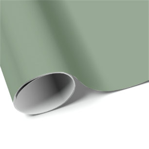 London Frost Muted Green Solid Colour Print, Earth Wrapping Paper