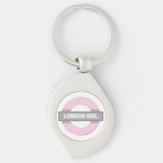 London Girl Underground Tube Sign Keychain