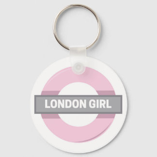 London Girl Underground Tube Sign Keychain