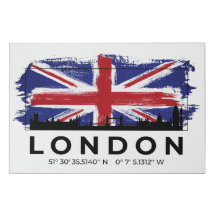 London Great Britain Cityscape Brush Flag