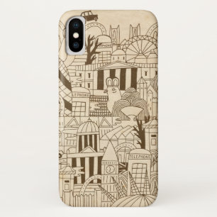 London Hand Drawn on Old Paper Case-Mate iPhone Case
