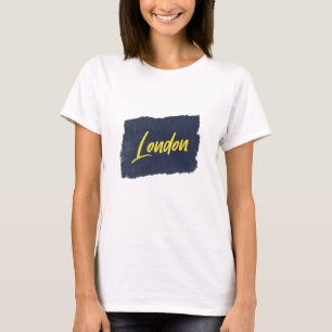 London Handwritten Yellow Typography T-Shirt