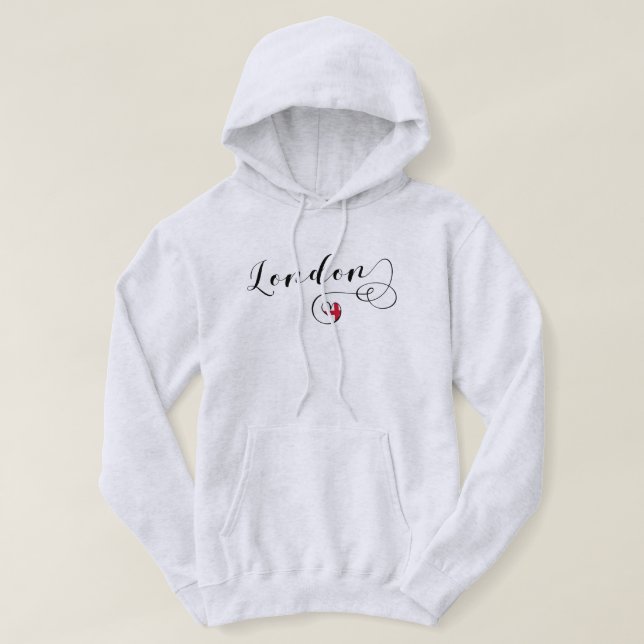 London Heart Sweat - shirt à capuche, Royaume-Uni (Design devant)