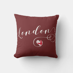 London Heart Throw Pillow,  Britain Pillow