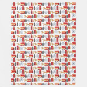 London Icon and Corgi Collage Pattern Fleece Blanket