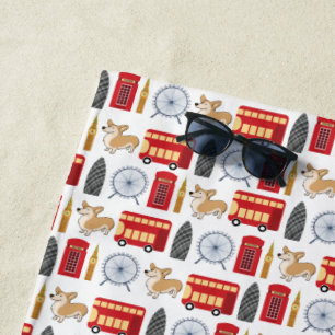 London Icon Collage Beach Towel