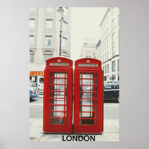 London Iconic Red Telephone Booths Poster