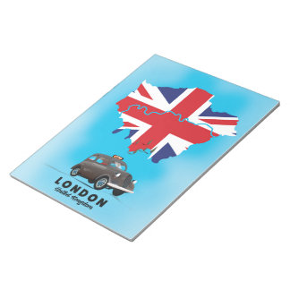London Illustrated map travel poster Notepad