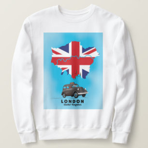 London Illustrated map travel poster Sweatshirt