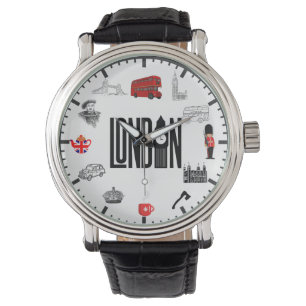 London images wrist watch. London Bus, Big Ben  Watch