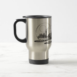 London in a glass ball . travel mug