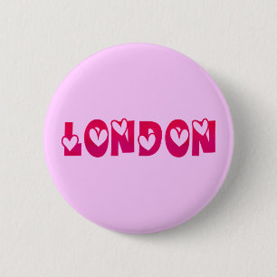 London in Hearts 2 Inch Round Button