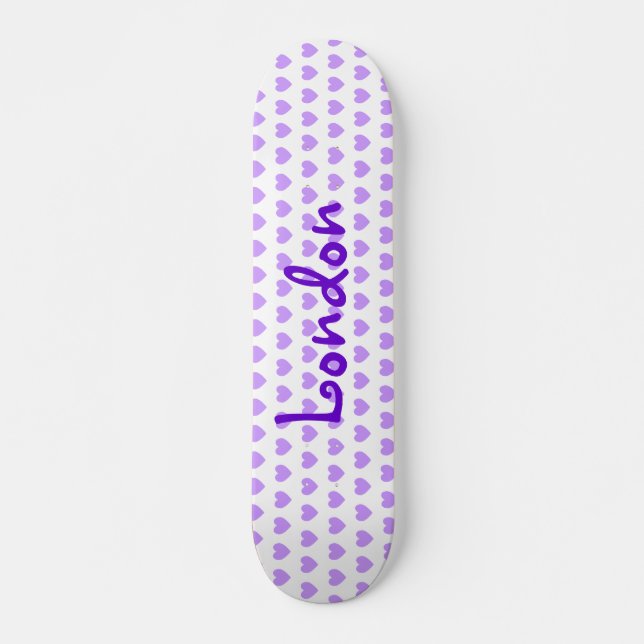 London in Purple Skateboard (Front)