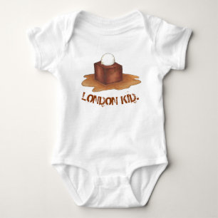 London Kid Sticky Toffee Pudding British Food UK Baby Bodysuit