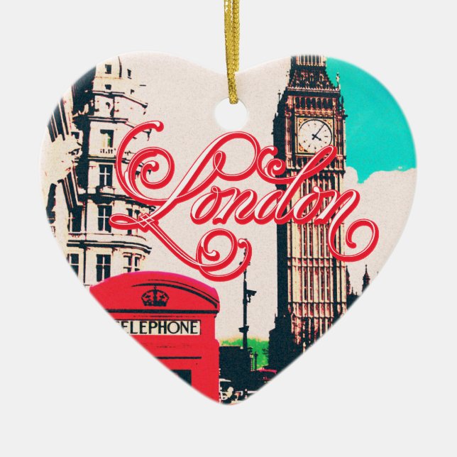 London Landmark Vintage Photo Ceramic Ornament (Front)