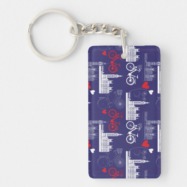 London Landmarks Pattern Keychain (Front)