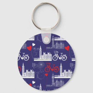 London Landmarks Pattern Keychain