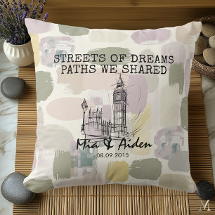 London Love Journey – Big Ben Artistic Sketch Throw Pillow