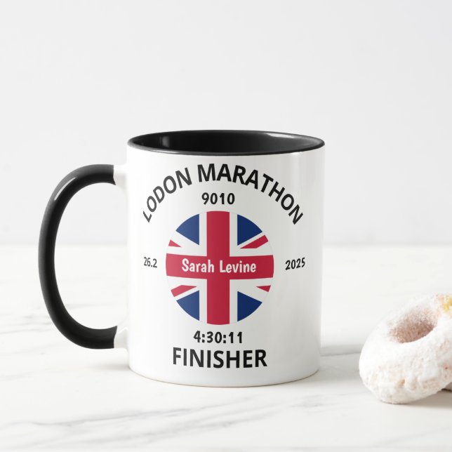 London Marathon Finisher Running Gift For Runners Mug (With Donut)