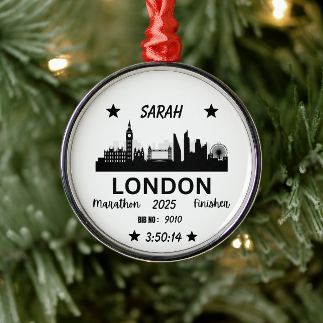 London Marathon Finisher Running Keepsake Gift Metal Ornament (Tree)