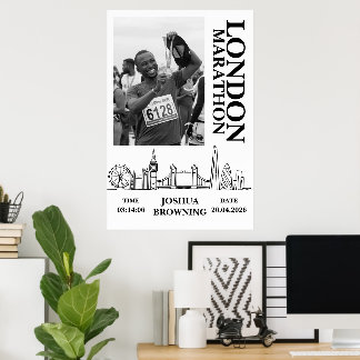 London Marathon Personalised medal photo Poster
