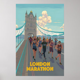 London Marathon Travel Poster
