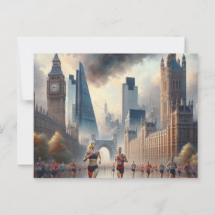 London marathon vintage minimalist travel  postcard